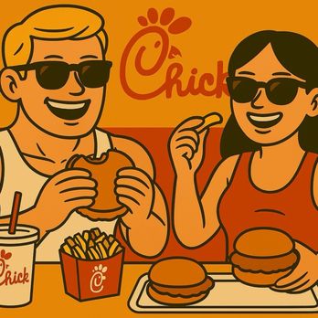 Chick-fil-A - Some good folks enjoying their good food. - Fast Food Near Me - Arcadia, California Chick-fil-A - Some good folks enjoying their good food. - Fast Food Near Me - Arcadia, California