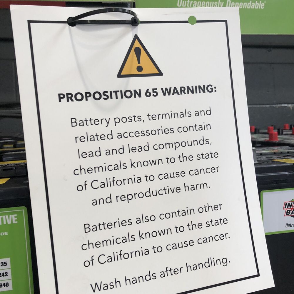 Costco Tire Center - Prop 65 warning - Tires Near Me - Livermore, California