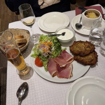 Le Gruber - Classic Alsatian dish with ham and potato pancake - Alsatian Near Me - Strasbourg, 67