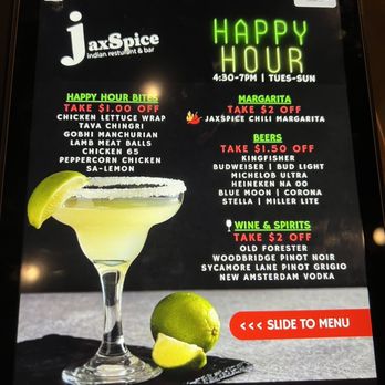 JaxSpice At St Johns - Happy hour menu - Indian Near Me - Saint Johns, Florida