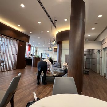 Turkish Airlines Lounge - View from dining area to entry - Airport Lounges Near Me - Jamaica, New York Turkish Airlines Lounge - View from dining area to entry - Airport Lounges Near Me - Jamaica, New York