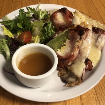Wild Clover Cafe & Market - Croque monsieur on French bread served with salad and dressing - Bakeries Near Me - Waterville, Maine Wild Clover Cafe & Market - Croque monsieur on French bread served with salad and dressing - Bakeries Near Me - Waterville, Maine