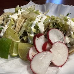 Taqueria La Perla - Tacos Americanos. Worth every penny. Loaded meat and toppings.