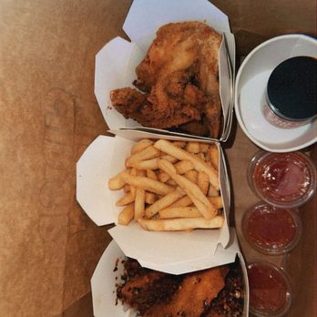 Chris P Kitchen - Plain, tossed in chili oil, and fries - Chicken Wings Near Me - Santa Ana, California