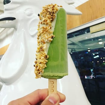 Popbar - Green tea popbar with half-dipped white chocolate and hazelnuts - Desserts Near Me - Anaheim, California