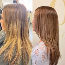 The Salon at Mill Creek Town Center - Before old summer blond, transitioned too Fall/winter tones...