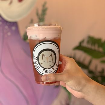 MewTea Cafe - Rose green tea with cream on top - Bubble Tea Near Me - Garden Grove, California MewTea Cafe - Rose green tea with cream on top - Bubble Tea Near Me - Garden Grove, California