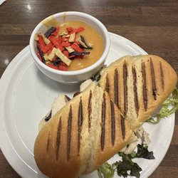 Doc Green's - California Chicken Panini Sandwich with a side of Tortilla Soup