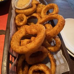 Our onion rings. The only good thing we got