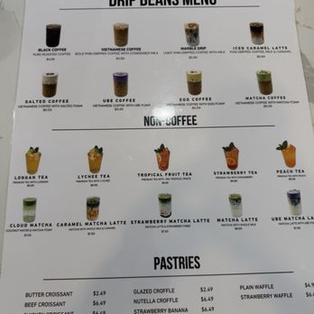Drip Beans - Menu - Coffee & Tea Near Me - San Diego, California
