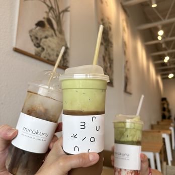 Mirakuru - Brown sugar oat latte, Vietnamese iced coffee with matcha foam, strawberry milk with matcha - Coffee & Tea Near Me - Garden Grove, California