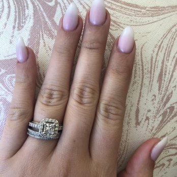 Long Lasting Nails - Ombré pink and white full set (: - Nail Salons Near Me - Carson, California