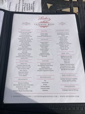 Menu photo 1 J Render's Southern Table & Bar Lexington, KY Menu photo 1 J Render's Southern Table & Bar Lexington, KY