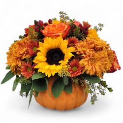 A Beautiful California Florist - Celebrate Fall and Autumn Season with our Fall Pumpkin flower arrangement!