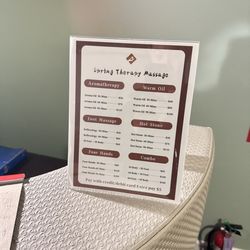 Spring Therapy Massage - Menu