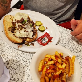Highland Diner - Philly Cheese Steak with fries! My husband's dish. - Diners Near Me - Highland, Illinois