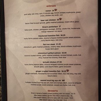 Three's Bar & Grill - Menu 3 - Asian Fusion Near Me - Kihei, Hawaii