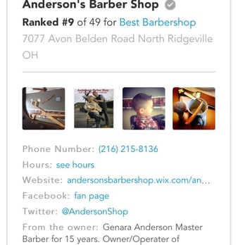 Anderson's Barber Shop - Anderson's Barber Shop was ranked #9 on Cleveland's Hot List out of 49 barbershops in this area. In the first year of being open. - Barbers Near Me - North Ridgeville, Ohio Anderson's Barber Shop - Anderson's Barber Shop was ranked #9 on Cleveland's Hot List out of 49 barbershops in this area. In the first year of being open. - Barbers Near Me - North Ridgeville, Ohio