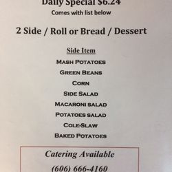 Cozy Corner Cafe - The menu....and they deliver!