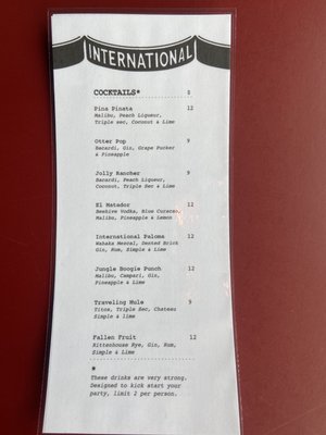 Menu photo 3 International Bar Salt Lake City, UT Menu photo 3 International Bar Salt Lake City, UT
