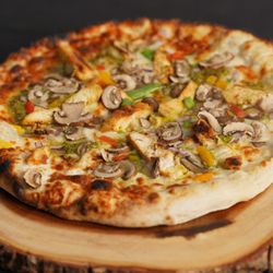 Fire Creations Catering - Creamy Garlic and Pesto Basil with Grilled Chicen & Veggies