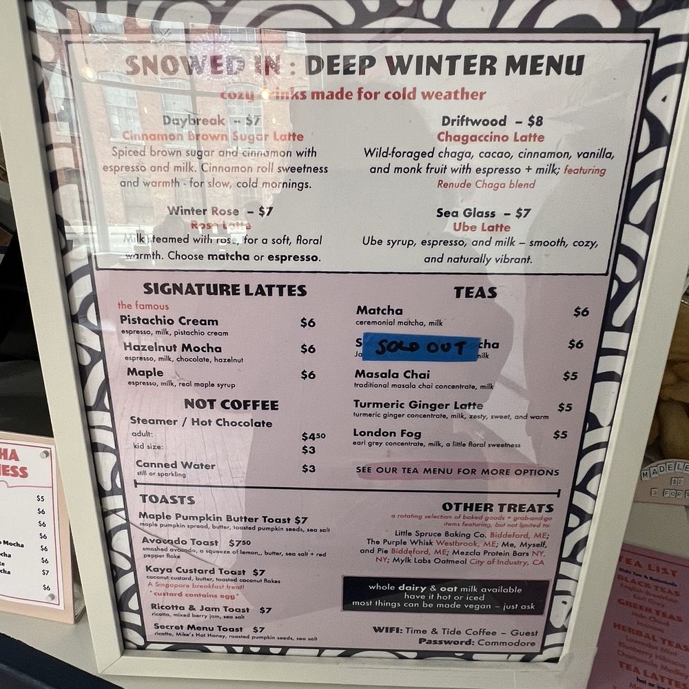 Time & Tide Coffee - Menu - Coffee & Tea Near Me - Biddeford, Maine Time & Tide Coffee - Menu - Coffee & Tea Near Me - Biddeford, Maine