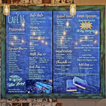 Cafe 86 - menu as of July 2026 - Desserts Near Me - Milpitas, California