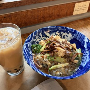 Teaism Penn Quarter - Spicy Glass Noodles & Tofu // Classic Black Milk Tea Boba - Asian Fusion Near Me - Washington, DC, District of Columbia Teaism Penn Quarter - Spicy Glass Noodles & Tofu // Classic Black Milk Tea Boba - Asian Fusion Near Me - Washington, DC, District of Columbia