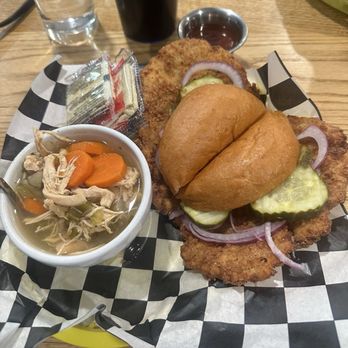 Stella's - Pork tenderloin with chicken vegetable soup - American Near Me - Grand Junction, Colorado