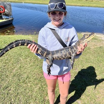 Wild Willy's Airboat Tours - Holding the alligator was a favorite - Boat Tours Near Me - Saint Cloud, Florida
