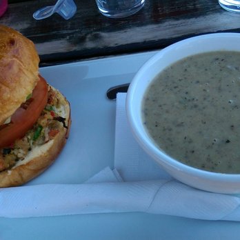 Muddy Waters Cafe - Salmon burger and soup of the day, mushroom. Delicious! - Cafes Near Me - Harrison Hot Springs, British Columbia Muddy Waters Cafe - Salmon burger and soup of the day, mushroom. Delicious! - Cafes Near Me - Harrison Hot Springs, British Columbia