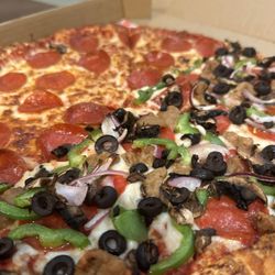 Half pepperoni and half everything!