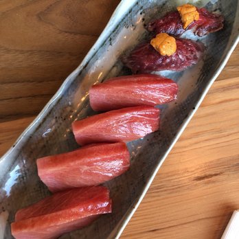 STEM Japanese Eatery - O-toro and brant wagyu with uni - Japanese Near Me - Burnaby, British Columbia