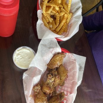 NickHenry's Restaurant - Garlic Parmesan Chicken wings with fries and blue cheese - Burgers Near Me - Piedmont, South Carolina NickHenry's Restaurant - Garlic Parmesan Chicken wings with fries and blue cheese - Burgers Near Me - Piedmont, South Carolina
