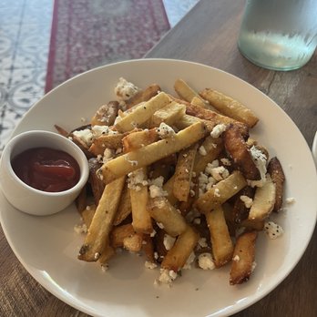 Kitty Dare - Feta and oregano fries - Mediterranean Near Me - Atlanta, Georgia Kitty Dare - Feta and oregano fries - Mediterranean Near Me - Atlanta, Georgia