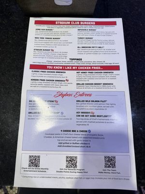 Menu photo 2 Stadium club at the max McCook, IL