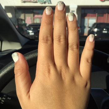 Uptown Spa - Glitter is sloppy. Shape is off. - Nail Salons Near Me - La Crescenta, California