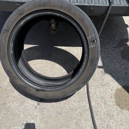 Popped tire. Popped tire.