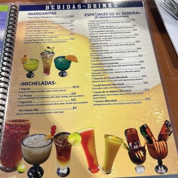 Mariscos El General - Drink menu - Seafood Near Me - Oklahoma City, Oklahoma