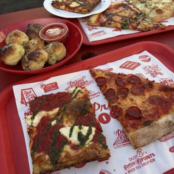 Prime Pizza - garlic knots, sicilian, reg pepperoni, top pizzas are the bbq and some cheese one i forgot but it doesn't matter, it was FIRE - Pizza Near Me - Santa Monica, California