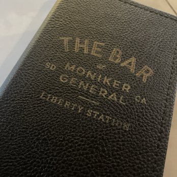Moniker Cocktail Co - Menu cover. - Cocktail Bars Near Me - San Diego, California Moniker Cocktail Co - Menu cover. - Cocktail Bars Near Me - San Diego, California
