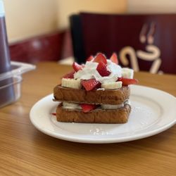 Hot Pancakes - Stuffed Cream Cheese , Strawberry & Banana French toast