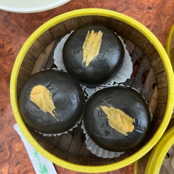 Yin Ji Chang Fen - Berkeley - Black gold egg, custard, buns (undercooked and gooey inside) - Cantonese Near Me - Berkeley, California Yin Ji Chang Fen - Berkeley - Black gold egg, custard, buns (undercooked and gooey inside) - Cantonese Near Me - Berkeley, California
