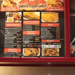 Sweeties Crab Shack - Menu as of 1.5.24