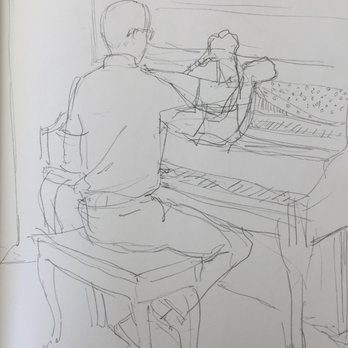 Schaldach Piano Service - I sketched John while he tuned my piano! - Piano Services Near Me Schaldach Piano Service - I sketched John while he tuned my piano! - Piano Services Near Me