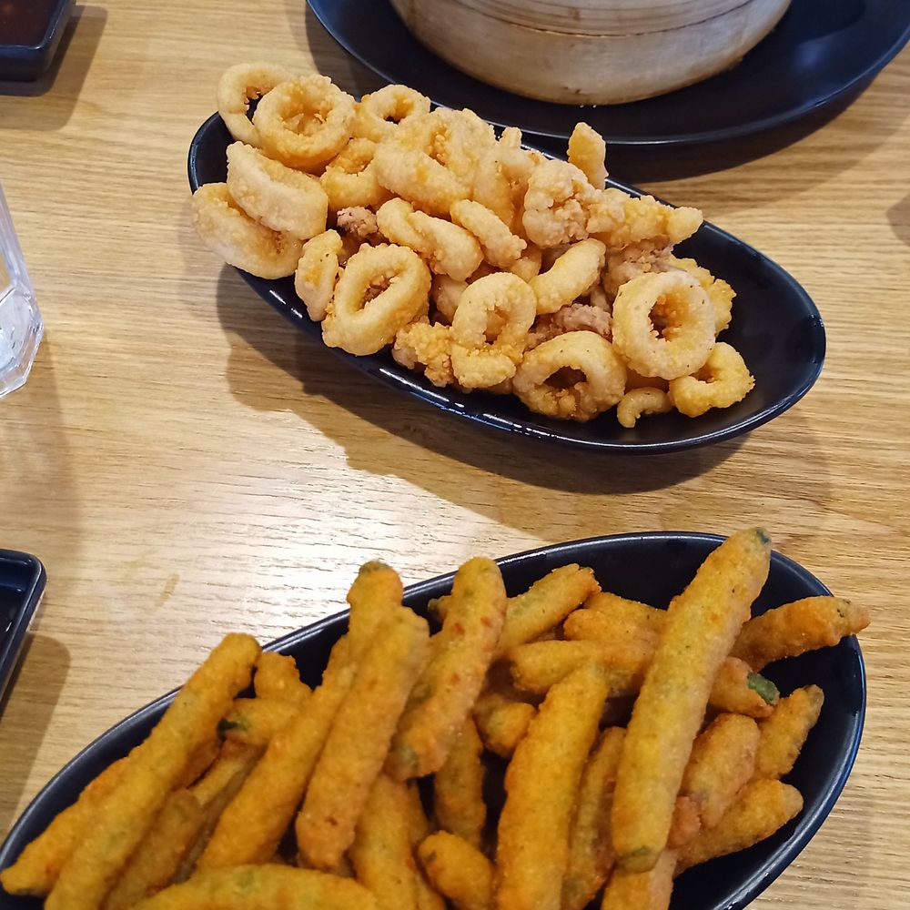 OG Dumpling House - the friend green beans [bottom] and calamari were VERY HOT - Chinese Near Me - Tonawanda, New York