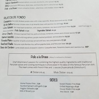 Parada - Other side of menu. - Peruvian Near Me - Walnut Creek, California Parada - Other side of menu. - Peruvian Near Me - Walnut Creek, California
