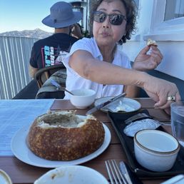 My beautiful wife. And the sourdough bowl. My beautiful wife. And the sourdough bowl.