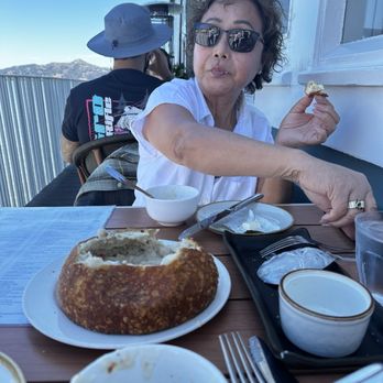 Scoma's of Sausalito - My beautiful wife. And the sourdough bowl. - Seafood Near Me - Sausalito, California Scoma's of Sausalito - My beautiful wife. And the sourdough bowl. - Seafood Near Me - Sausalito, California