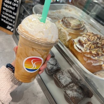 Sunset Sweets - Caramel Frape and cinnamon roll to go please! Lol Yummm!!!! - Bakeries Near Me - Stockton, California